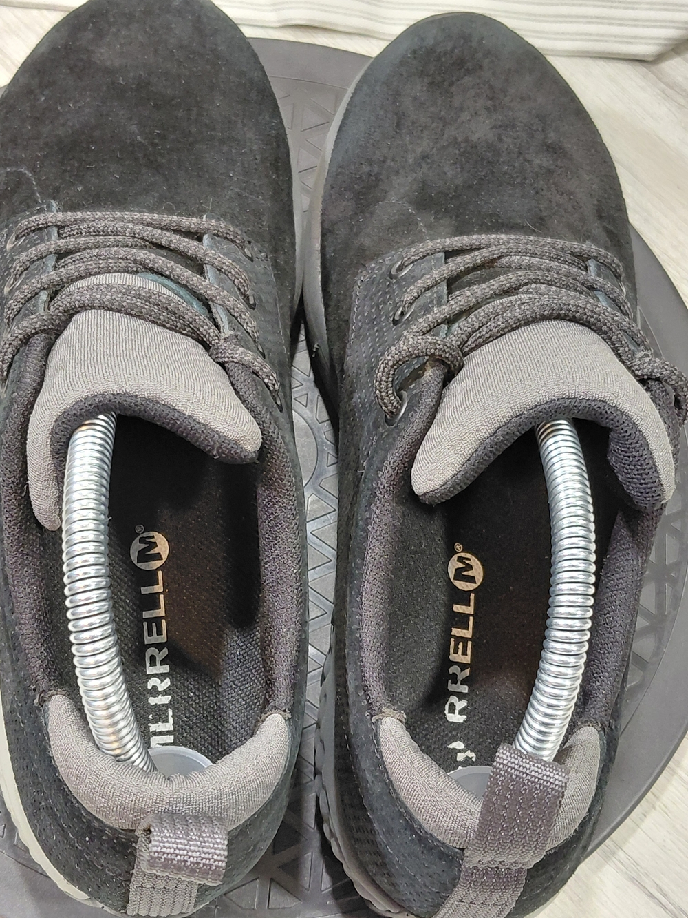 Merrell Womens Jungle Lace Trail Hiking Shoes Black Suede Two Tone Grey SIZE W9 - Picture 8 of 16